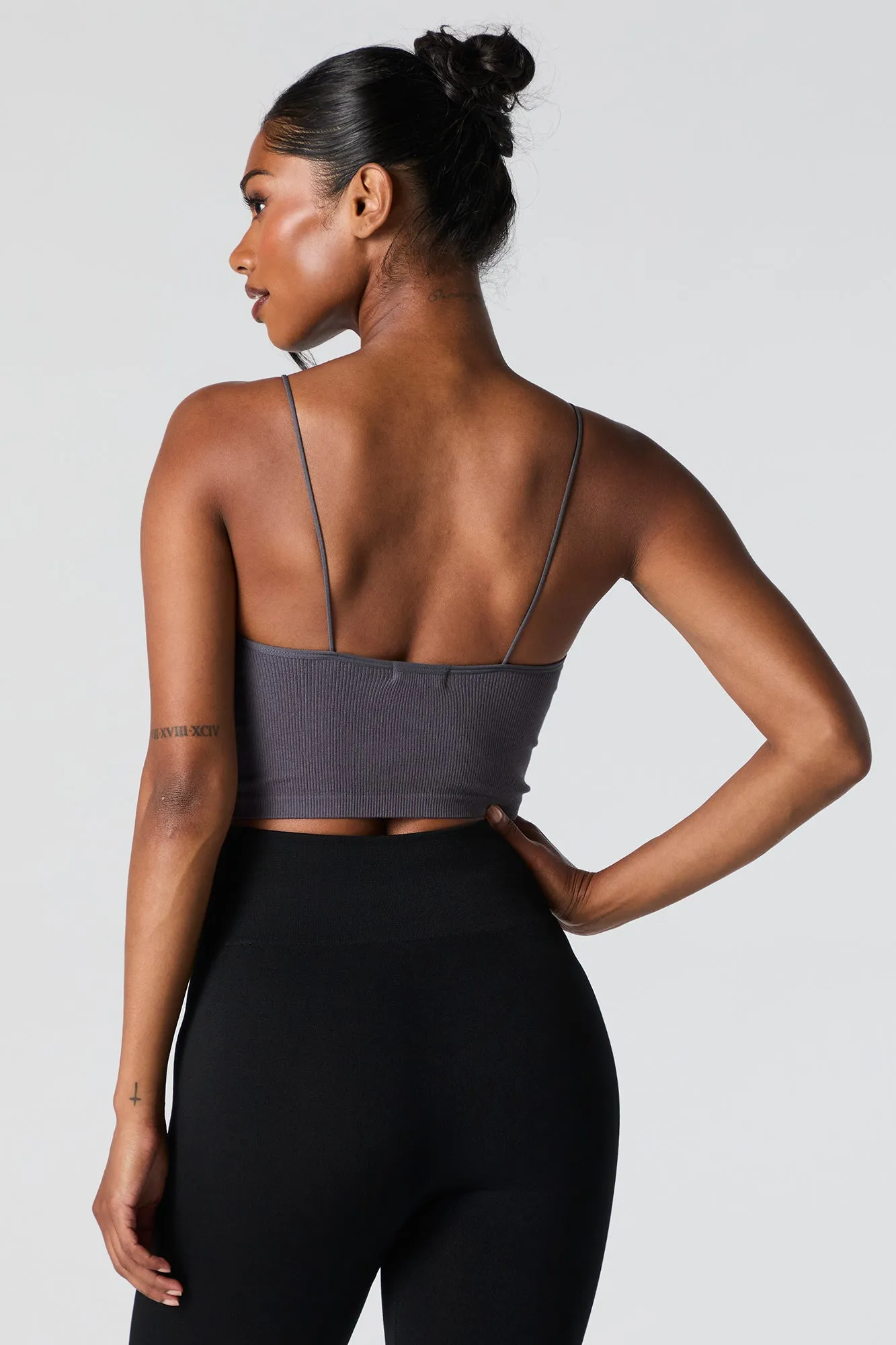 Seamless Ribbed Cropped Bungee Cami