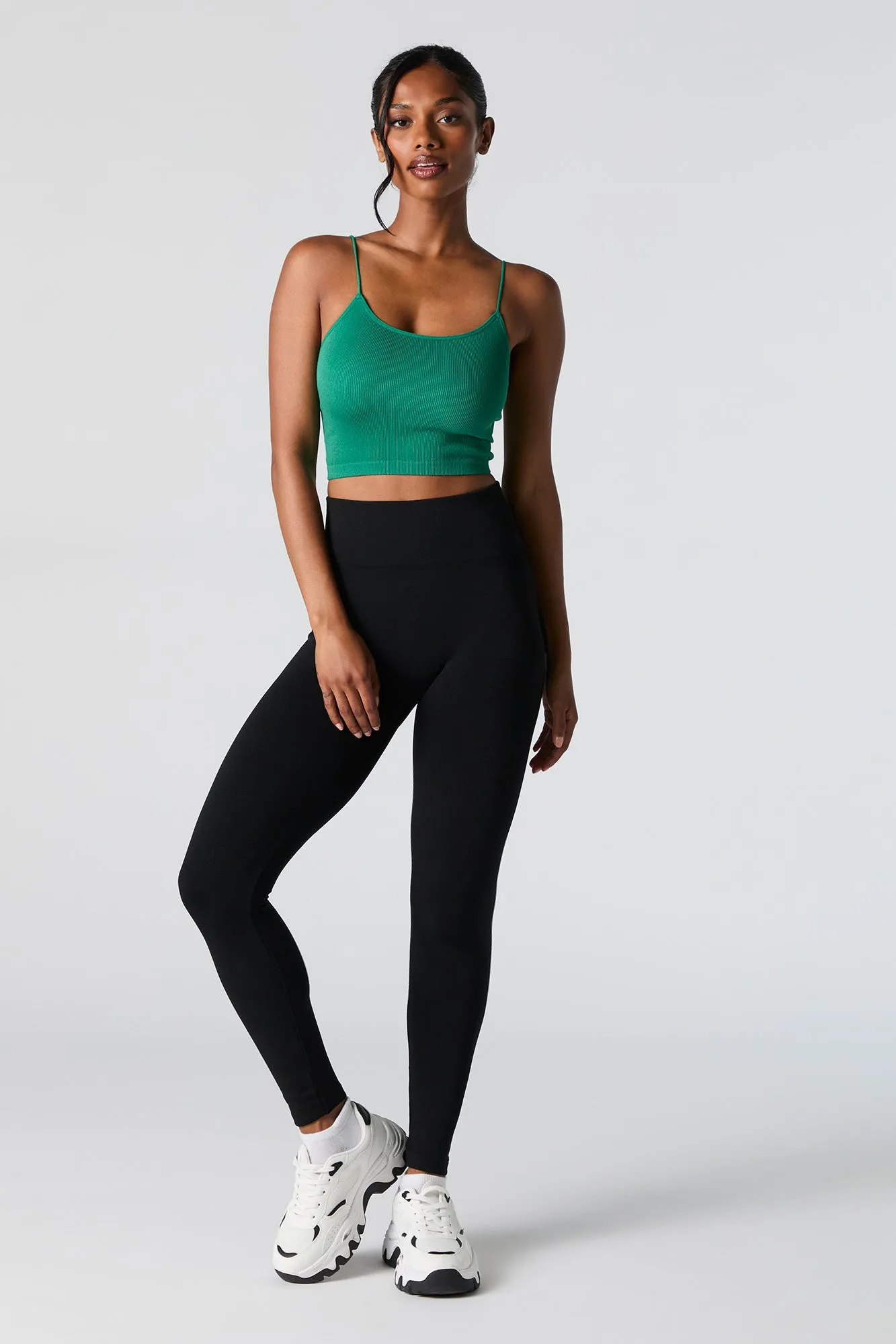 Seamless Ribbed Cropped Bungee Cami