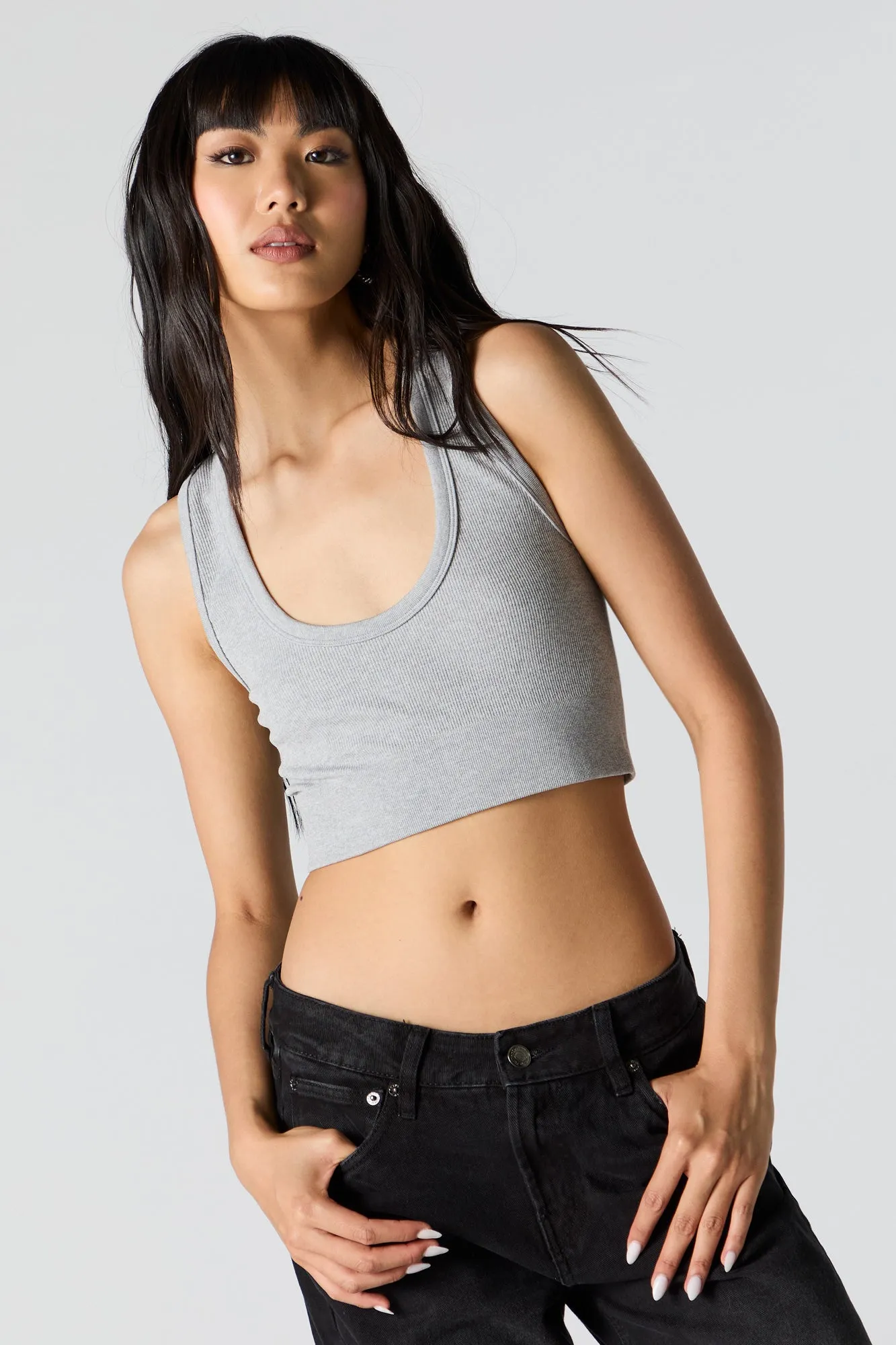 Seamless Ultra Scoop Neck Cropped Tank