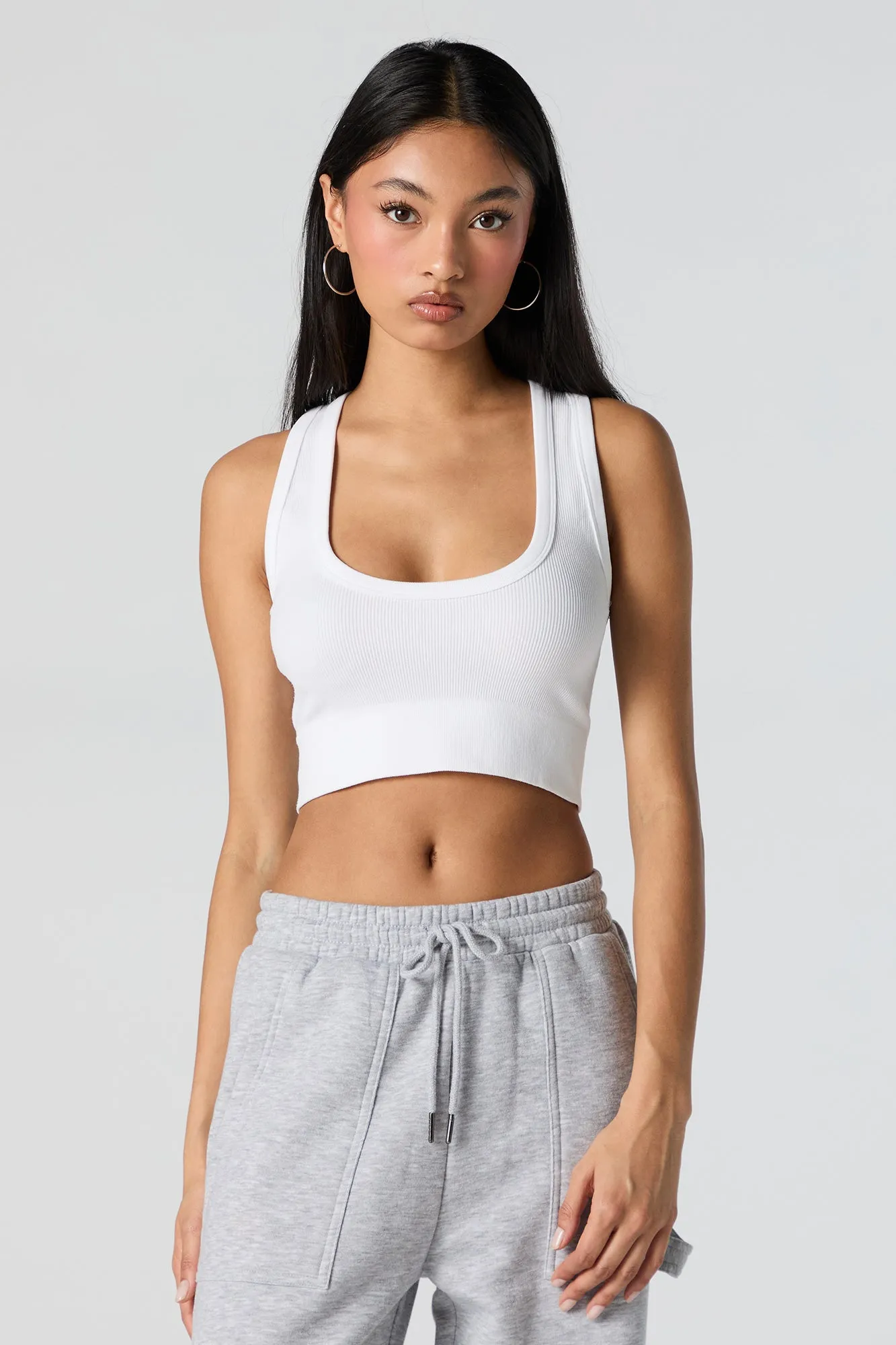 Seamless Ultra Scoop Neck Cropped Tank