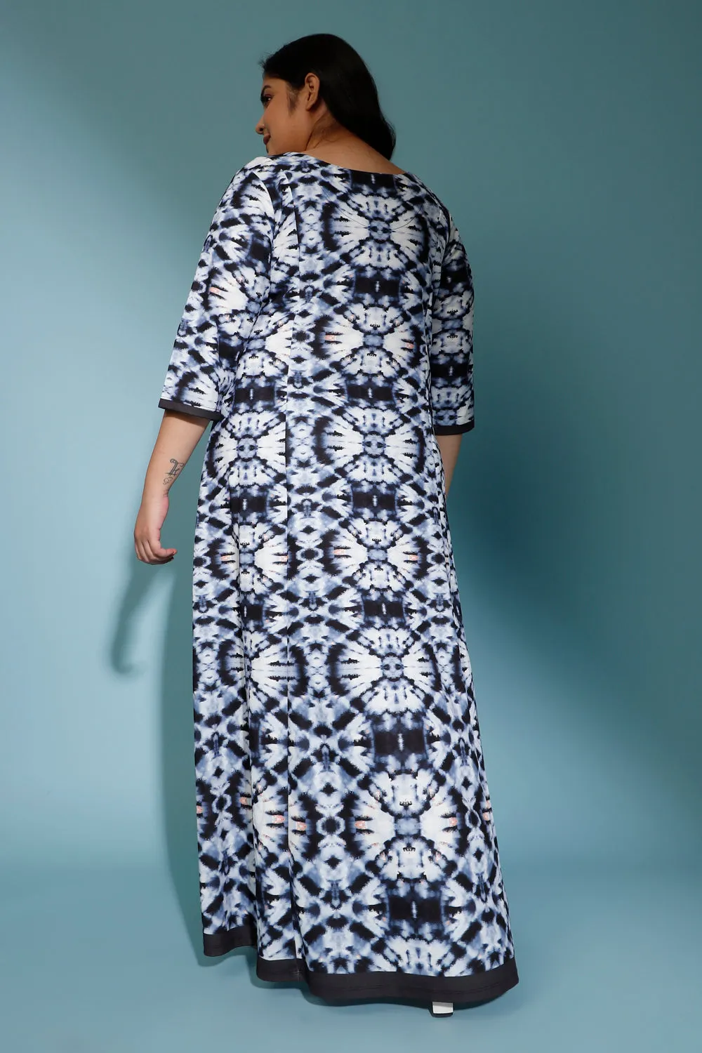 Shibori Inspired Printed Long Dress