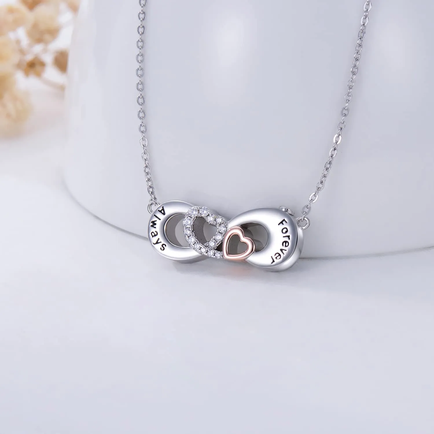 Sterling Silver Infinity Urn Necklace for Ashes With Engraved