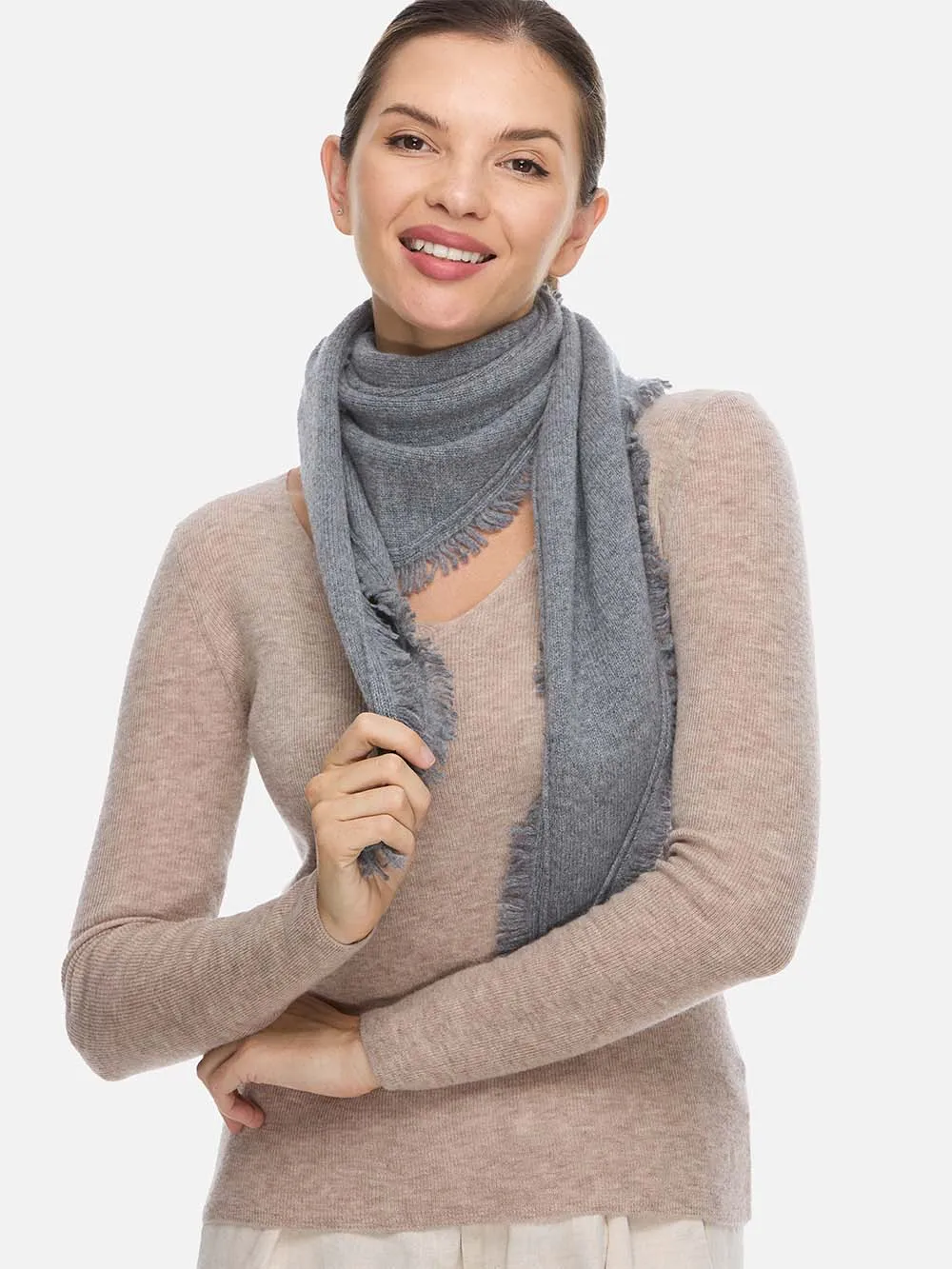 Triangle Gray Cashmere Scarf