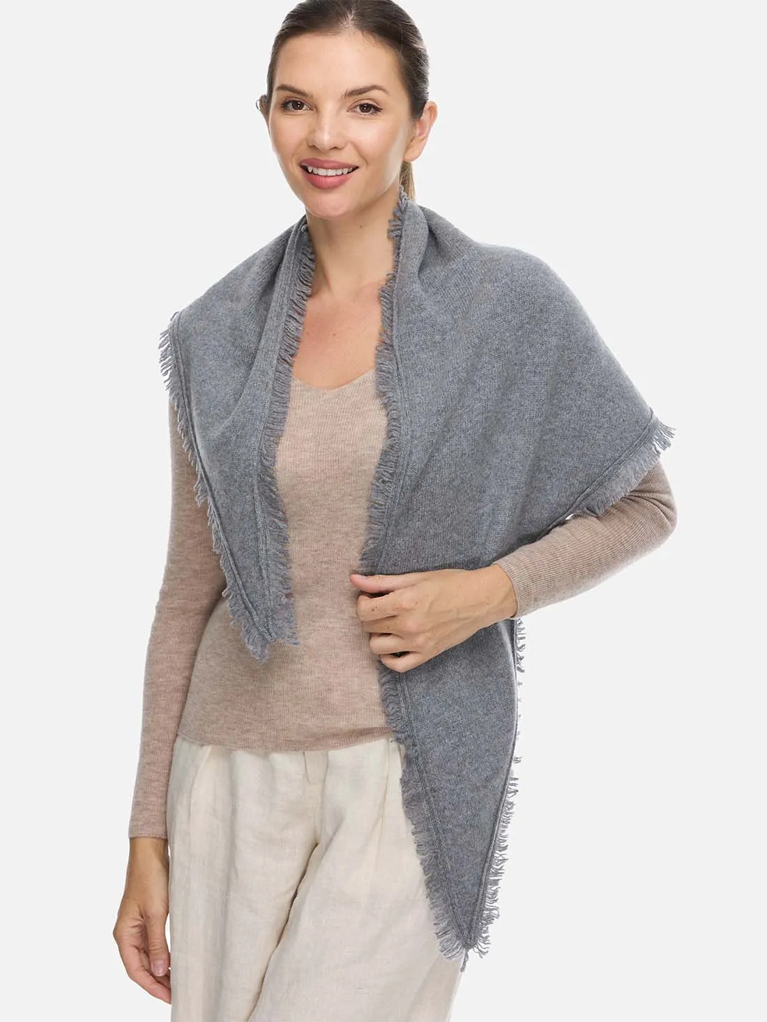 Triangle Gray Cashmere Scarf