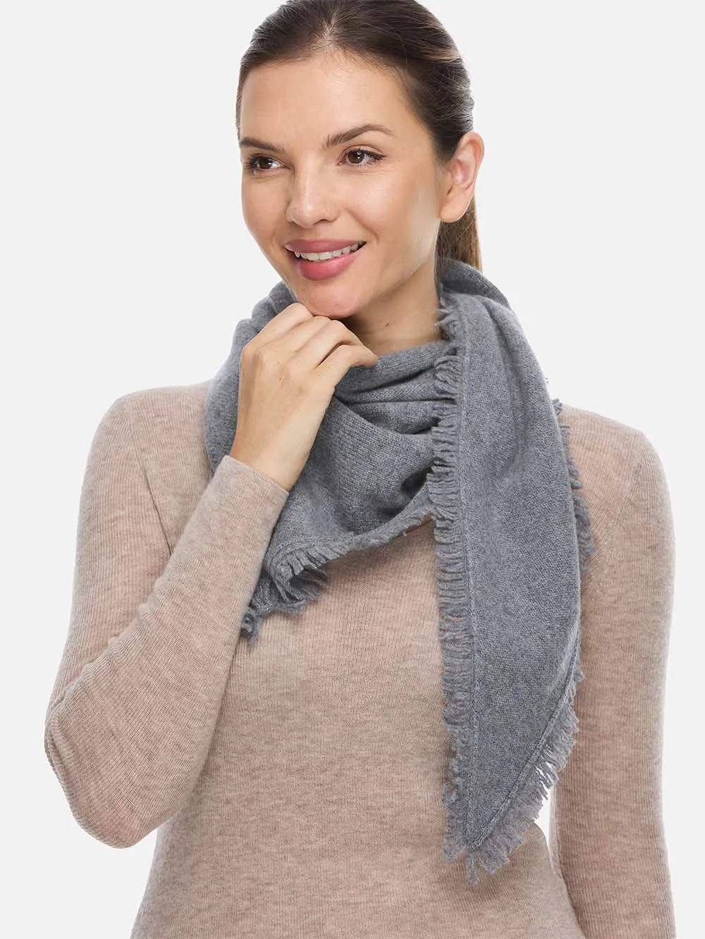 Triangle Gray Cashmere Scarf