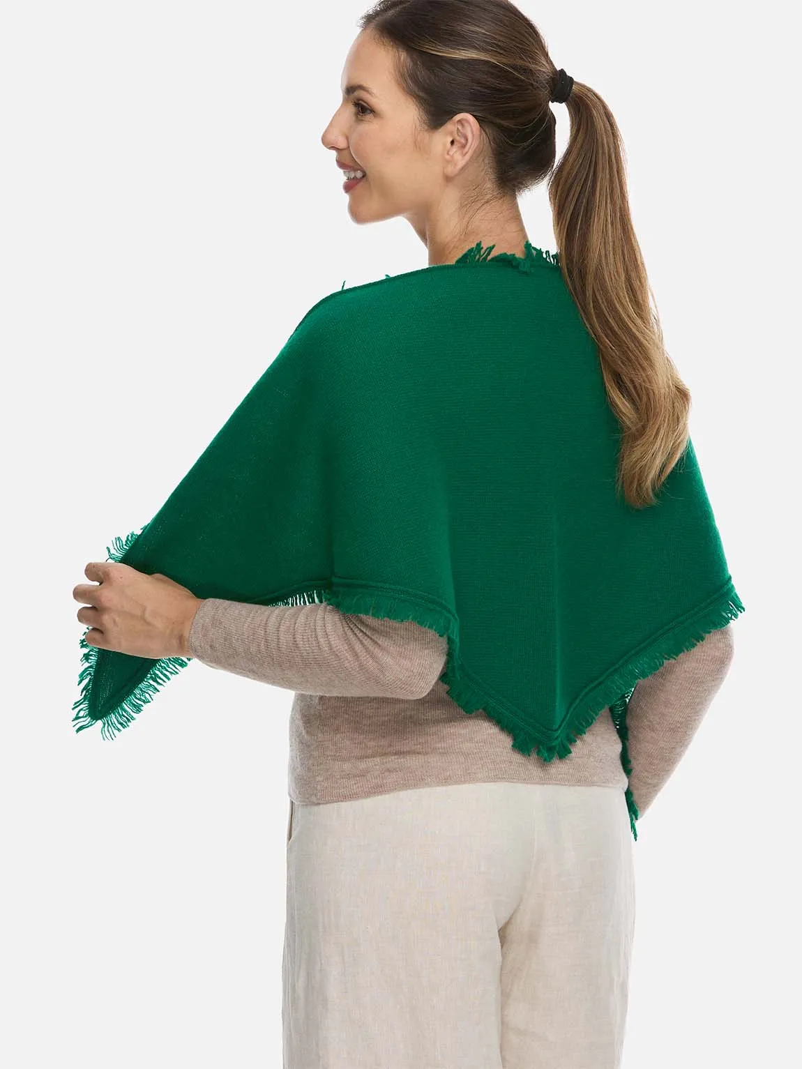 Triangle Green Cashmere Scarf