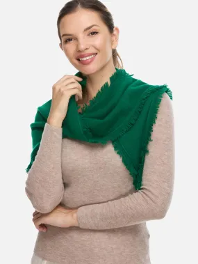 Triangle Green Cashmere Scarf