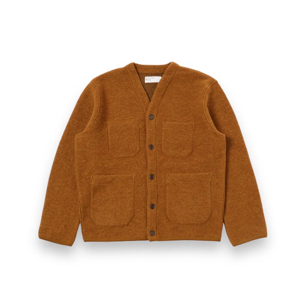 Universal Works Cardigan 31405 mustard wool fleece