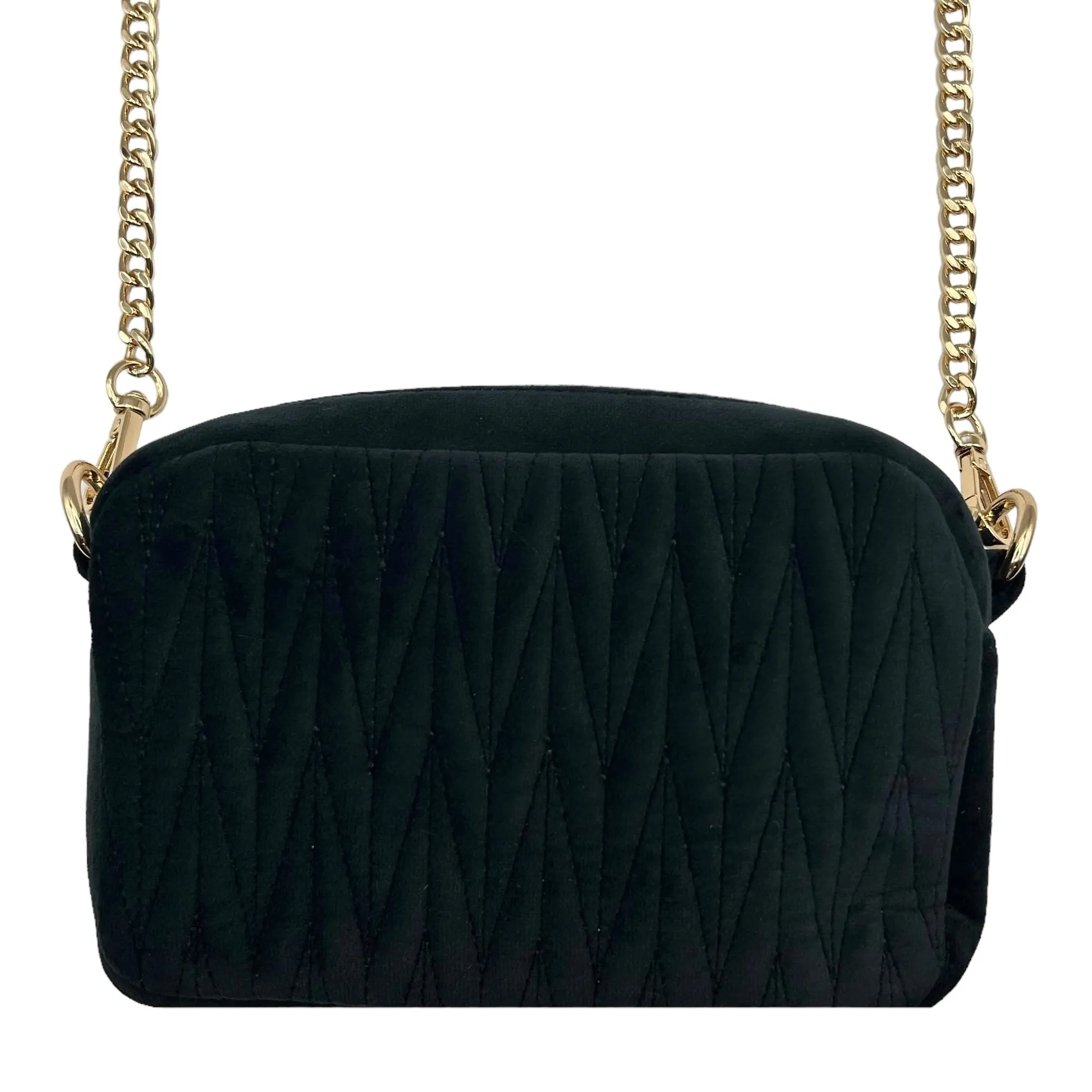 Velvet Rivington handbag in black, recycled velvet