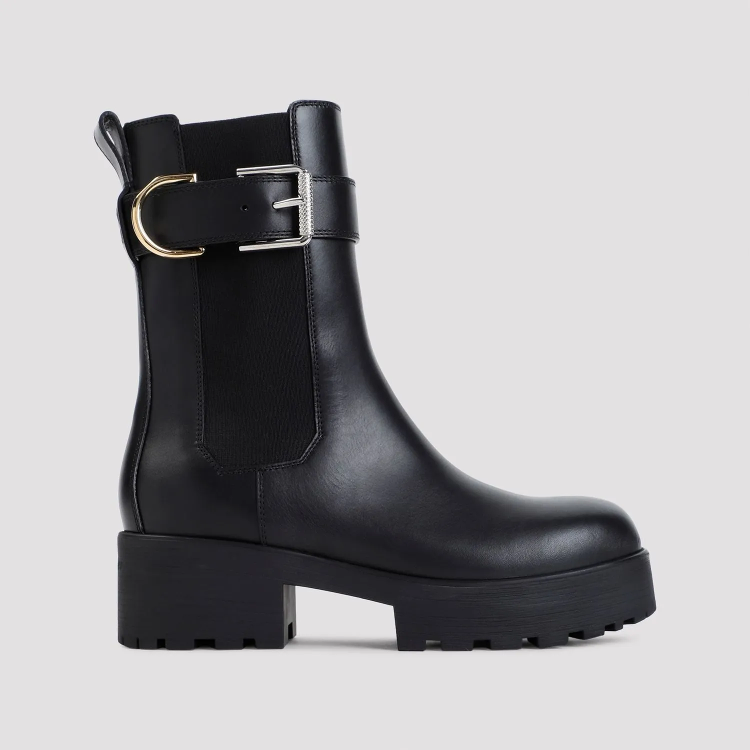 VOYOU BLACK LEATHER ANKLE CHELSEA BOOT