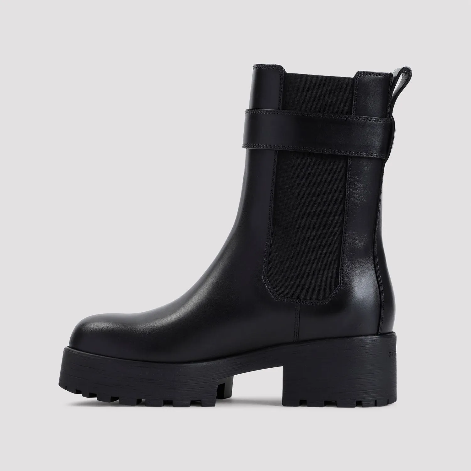 VOYOU BLACK LEATHER ANKLE CHELSEA BOOT