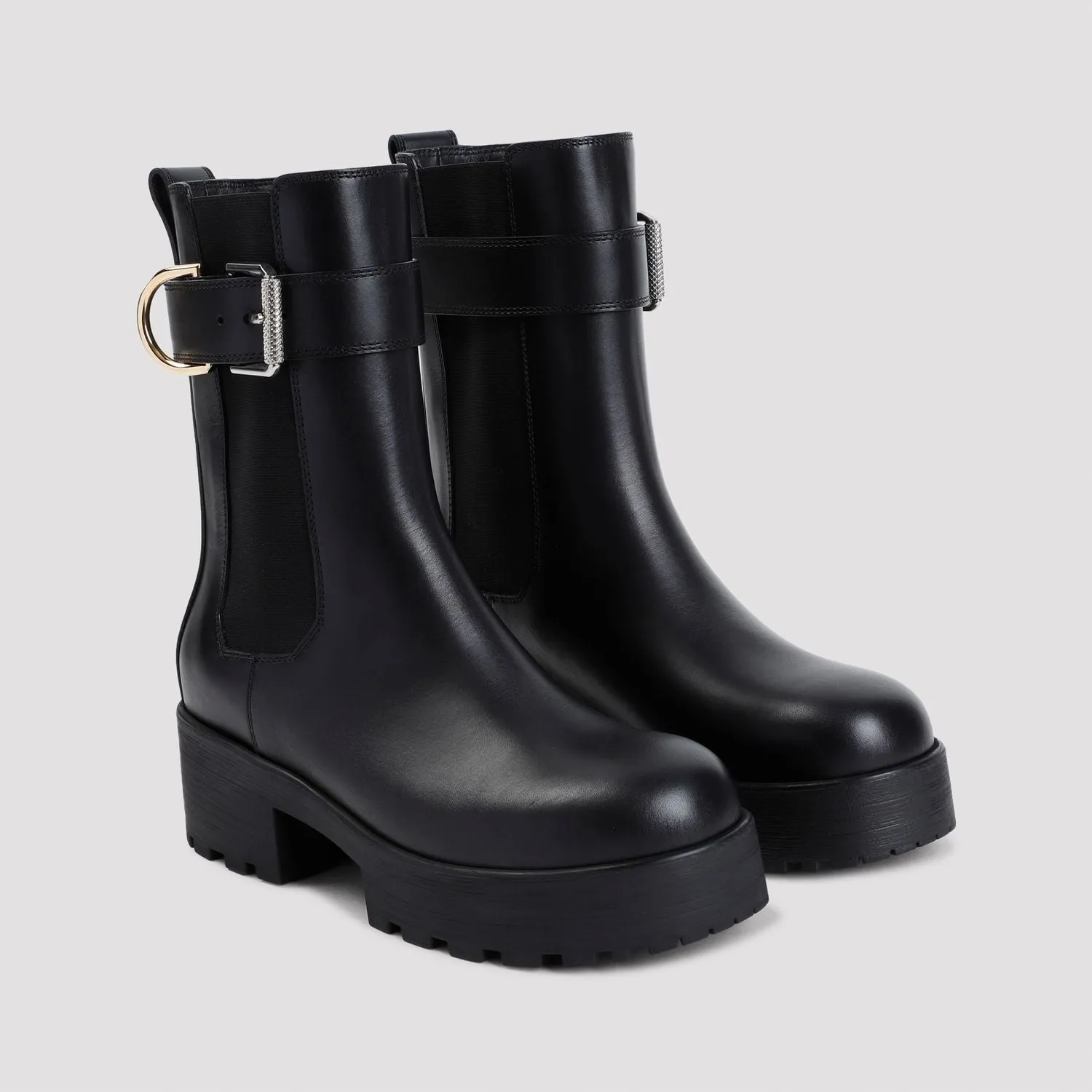 VOYOU BLACK LEATHER ANKLE CHELSEA BOOT